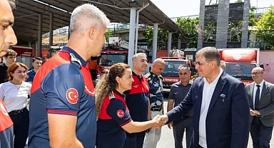 Başkan Tugay’dan ateş savaşçılarına teşekkür ziyareti
